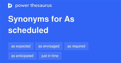 scheduled thesaurus|SCHEDULED in Thesaurus: 100+ Synonyms & Antonyms for .